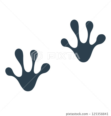 簡單的青蛙足跡剪影 125358841