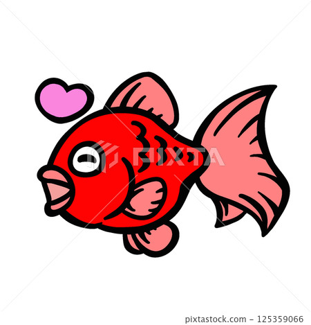 Simple happy goldfish illustration 125359066
