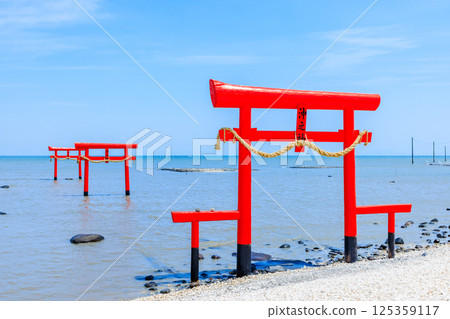 佐賀縣多良町大王神社漲潮時的水下鳥居 125359117