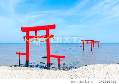 佐賀縣多良町大王神社漲潮時的水下鳥居 125359135