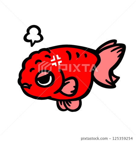 Simple illustration of an angry Ranchu Simple illustration of an angry Ranchu 125359254