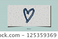 Heart shape hand drawn love card, anniversary, wedding card doodle textured template. 125359369