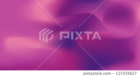 Bright wavy magenta and violet fluid mesh gradient background with grain noise texture overlay. Abstract soft y2k purple and dark pink liquid grainy backdrop for technology banner design, print 125359827