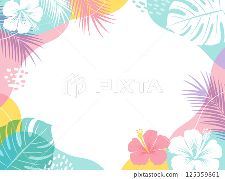 Summer tropical frame_vector illustration 125359861