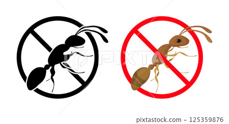 Ant Extermination Sign Depicting Pest Control and Prevention 125359876
