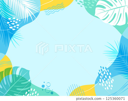 Summer tropical background frame_vector illustration 125360071