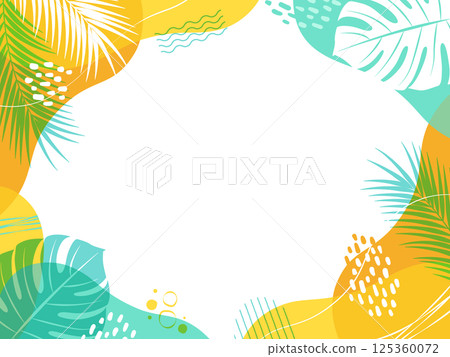 Summer tropical frame_vector illustration Summer tropical frame_vector illustration 125360072
