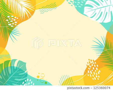 Summer tropical background frame_vector illustration 125360074