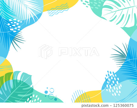 夏季熱帶框架_向量插圖 125360075