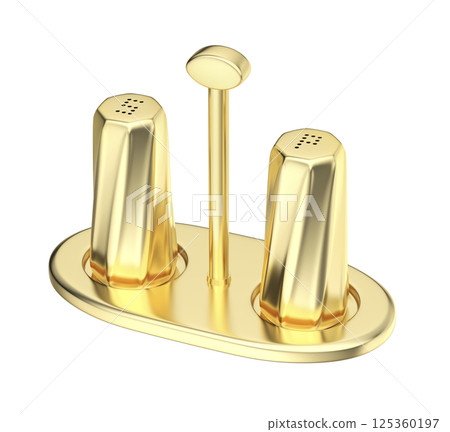 Golden salt and pepper shakers 125360197