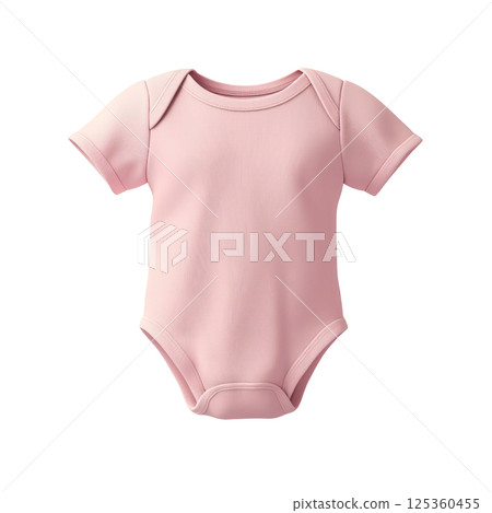 baby onesie in soft cotton texture, pastel colors, isolated on a white background 125360455