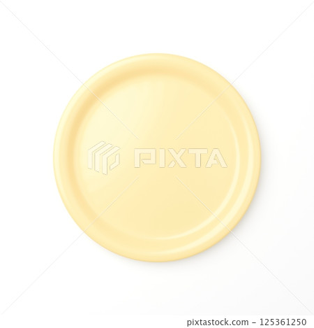 3D illustration_yellow plate 125361250
