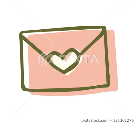 Love letter hand drawn icon illustration 125361276