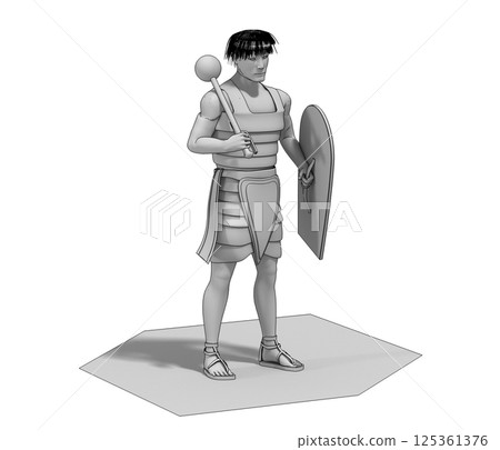 warrior character, 3D rendering, illustration, cg warrior character, 3D rendering, illustration, cg 125361376