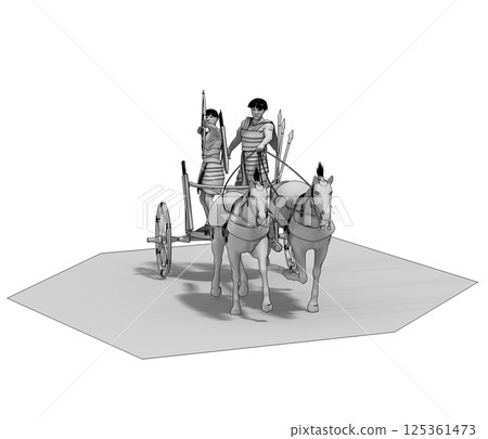 persian chariot, 3d render, illustration 125361473
