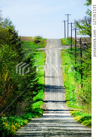 Image of a rural road in Hokkaido Image of a rural road in Hokkaido 125361535