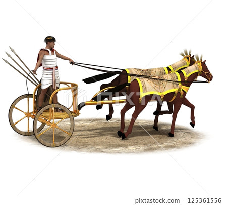 persian chariot, 3d render, illustration 125361556