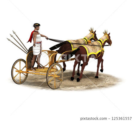 persian chariot, 3d render, illustration 125361557