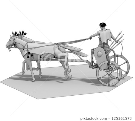 persian chariot, 3d render, illustration persian chariot, 3d render, illustration 125361573