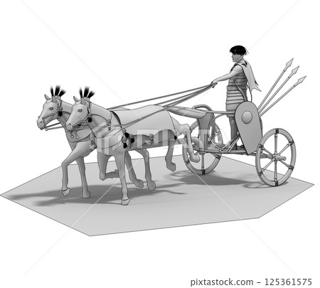 persian chariot, 3d render, illustration 125361575