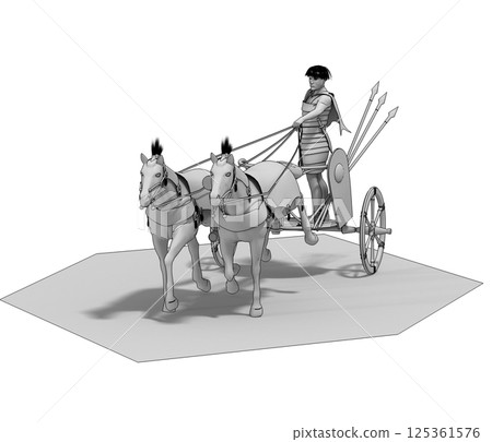 persian chariot, 3d render, illustration persian chariot, 3d render, illustration 125361576