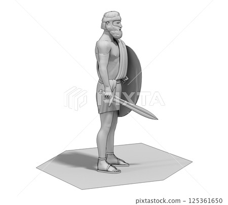 warrior character, 3D rendering, illustration, cg warrior character, 3D rendering, illustration, cg 125361650