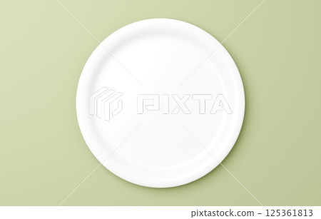 3D illustration_plate_yellow-green 3D illustration_plate_yellow-green 125361813