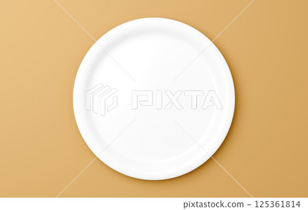 3D插圖_橙色盤子 125361814