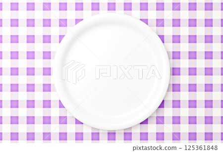 3D illustration_plate_placemat_purple 125361848
