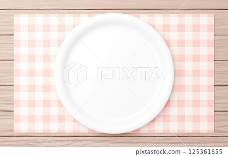 3D illustration_plate_placemat_pink 3D illustration_plate_placemat_pink 125361855