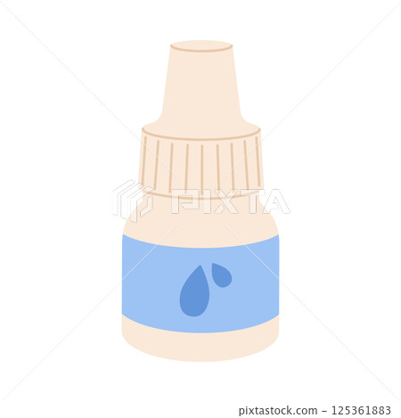 Eye drops or ear drops bottle. Flat vector isolated illustration Eye drops or ear drops bottle. Flat vector isolated illustration 125361883