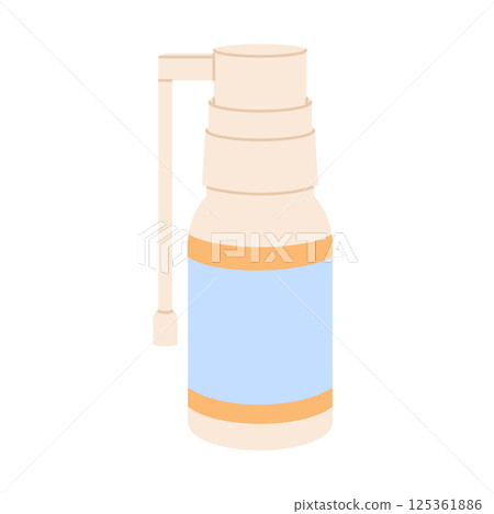 Medical spray for sore throat. Flat vector isolated illustration 125361886