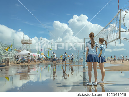 沙灘排球錦標賽圖片素材 125361956