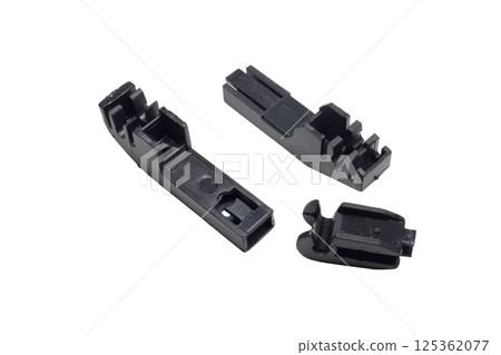 windshield wiper blade arm adapters. isolated on white background windshield wiper blade arm adapters. isolated on white background 125362077