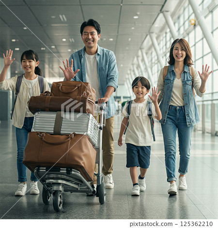 Family of four going on a trip 125362210