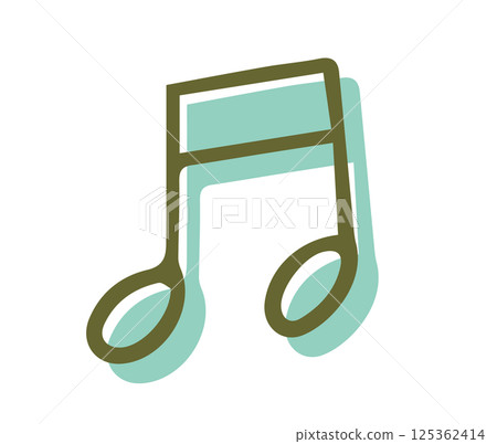 Hand drawn icon illustration of musical notes Hand drawn icon illustration of musical notes 125362414