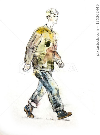 pencil drawing illustration, portrait, sketch 125362449