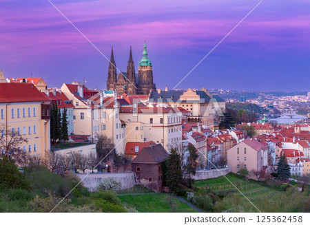 St Vitus Cathedral in Prague Czech Republic at sunset 125362458