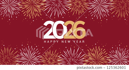 2026 happy new year fireworks celebration background isolated vector illustration 2026 happy new year fireworks celebration background isolated vector illustration 125362601