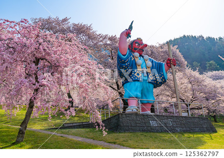 Japan's best Tengu and cherry blossoms: Tokura Kitty Park (Chikuma City, Nagano Prefecture) 125362797