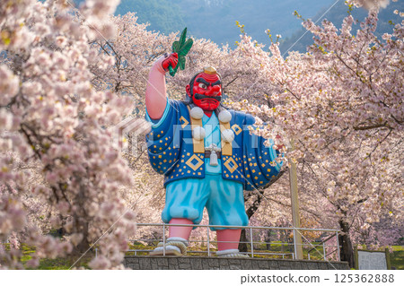 Japan's best Tengu and cherry blossoms: Tokura Kitty Park (Chikuma City, Nagano Prefecture) 125362888