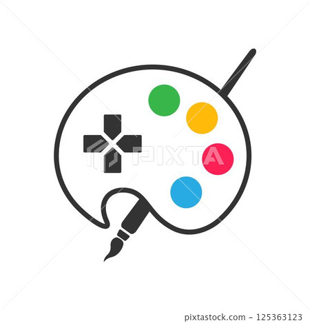 Joystick icon logo design Joystick icon logo design 125363123