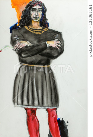 oil painting, portrait, handmade drawing 125363161