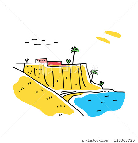 La Jolla Cove illustration in an doodle inca cartoon style. Simple minimalist drawing of La Jolla Cove La Jolla Cove illustration in an doodle inca cartoon style. Simple minimalist drawing of La Jolla Cove 125363729