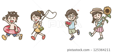 孩子們享受暑假 孩子們享受暑假 125364211