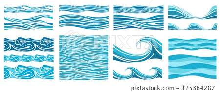 seamless ocean wave vector pattern set seamless ocean wave vector pattern set 125364287