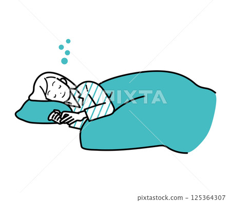 Sleep, good sleep, lifestyle, female illustration 125364307