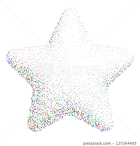 Star made of colorful stipple dots Star made of colorful stipple dots 125364485