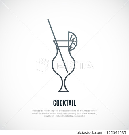 Cocktail in line art style.  125364685
