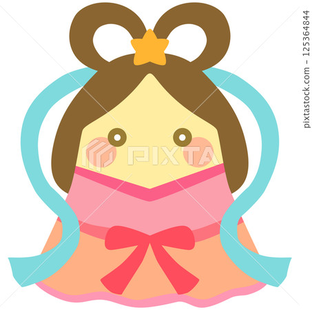 Cute Orihime illustration Tanabata material Vector 125364844